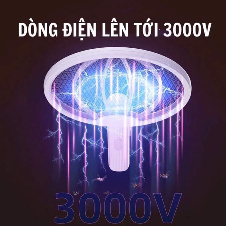 Vợt Diệt Muỗi Thông Minh Gấp Gọn 2 In 1 Kiêm Đèn Bắt Muỗi Tự Động Ban Đêm Gd202 - Lady'S Passion - Ảnh 6
