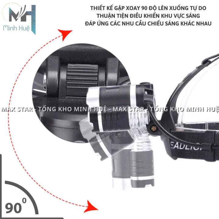 Đèn Pin Đội Đầu Siêu Sáng 3 Bóng Led T6-03 Chiếu Xa Trăm Mét Chống Nước, Va Đập Tốt Đèn Led Pha Đi Đêm Cao Cấp Gd203 - Lady'S Passion - Ảnh 8