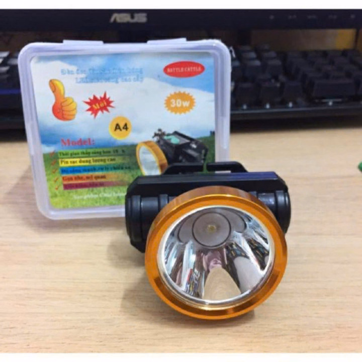 Đèn Pin Đội Đầu A4 30W Chiếu Xa Siêu Sán Kèm Sạc Và Dây Đeo Gd204 - Lady'S Passion - Ảnh 2