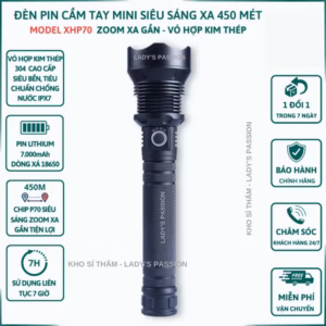Đèn Pin Cầm Tay Siêu Sáng Xhp70 Chiếu Xa 700 Mét Chống Nước Ipx7 Pin Trâu Gd206 - Lady'S Passion
