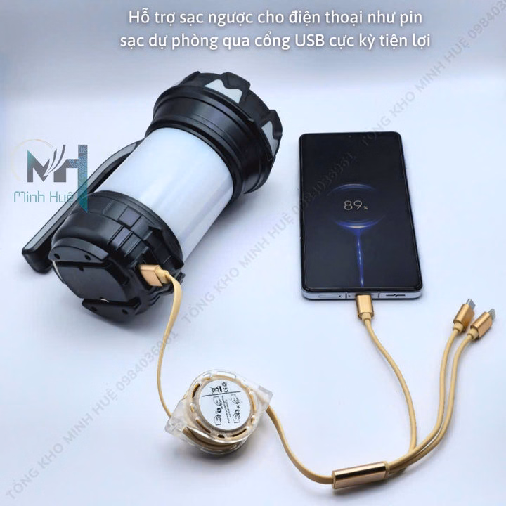 Đèn Pin Cầm Tay Siêu Sáng Hc 261 Chiếu Xa 650 Mét Sạc Ngược Cho Điện Thoại Đèn Dã Ngoại Đèn Cầm Tay Đèn Cắm Trại Gd209 - Lady'S Passion - Ảnh 4