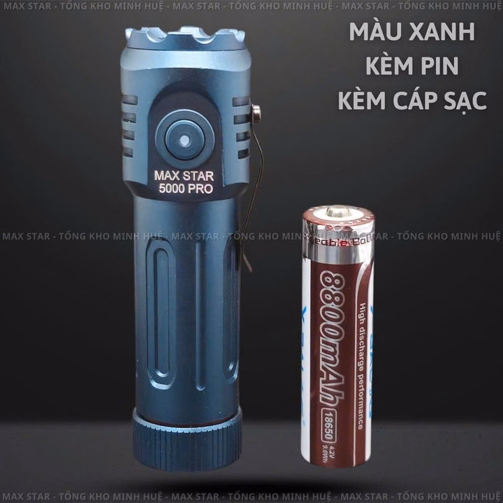 Đèn Pin Mini Cầm Tay Siêu Sáng Max Star 5000 Pro Sạc Trực Tiếp Sử Dụng Pin 18650 Siêu Sáng Mạnh Gd211 - Lady'S Passion - Ảnh 2