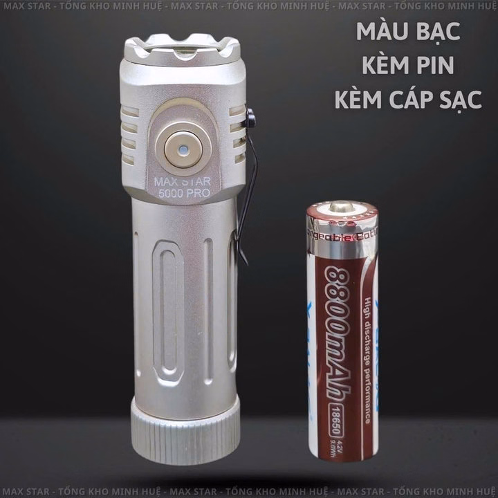 Đèn Pin Mini Cầm Tay Siêu Sáng Max Star 5000 Pro Sạc Trực Tiếp Sử Dụng Pin 18650 Siêu Sáng Mạnh Gd211 - Lady'S Passion - Ảnh 9