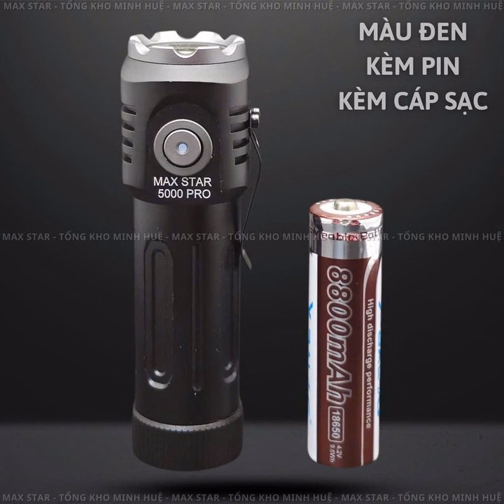 Đèn Pin Mini Cầm Tay Siêu Sáng Max Star 5000 Pro Sạc Trực Tiếp Sử Dụng Pin 18650 Siêu Sáng Mạnh Gd211 - Lady'S Passion - Ảnh 10