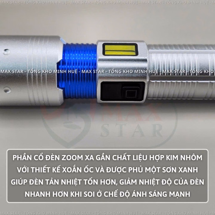 Đèn Pin Cầm Tay Siêu Sáng Zoom Xa Gần Max Star A3 Pro Hiển Thị Pin Tích Hợp Sạc Nhanh Chống Nước Ipx7 Siêu Sáng Xa 500M Gd212 - Lady'S Passion - Ảnh 6