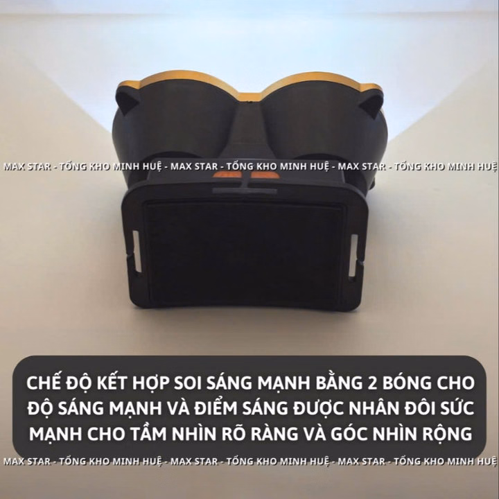 Đèn Pin Đội Đầu 2 Bóng Siêu Sáng Max Star Y13 Chiếu Xa 500 Mét Soi Sáng Liên Tục 8 Giờ Gd214 - Lady'S Passion - Ảnh 4
