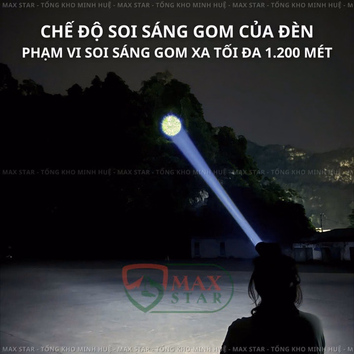 Đèn Pin Đội Đầu Siêu Sáng Max Star S95 Zoom Sáng Xa Gần Công Suất 42W Soi Xa 1200 Mét, Đèn Đội Đầu Pin Trâu Gd216 - Lady'S Passion - Ảnh 5
