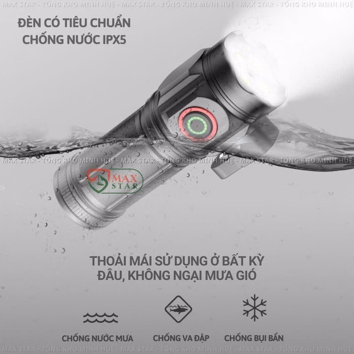 Đèn Pin Cầm Tay Mini Siêu Sáng Max Star Ms51 Vỏ Nhôm Chống Nước Ipx7 Độ Sáng Tối Đa 2600 Lumen Soi Sáng Liên Tục ~5 Giờ Gd217 - Lady'S Passion - Ảnh 2