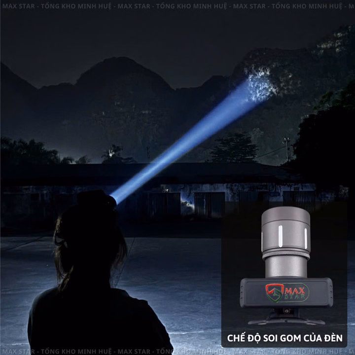Đèn Pin Đội Đầu Siêu Sáng Max Star S609 Zoom Xa Gần Gom Tỏa, Pin Trâu, Cảm Biến Sạc Ngược Cho Điện Thoại Đa Năng Cao Cấp Gd219 - Lady'S Passion - Ảnh 3