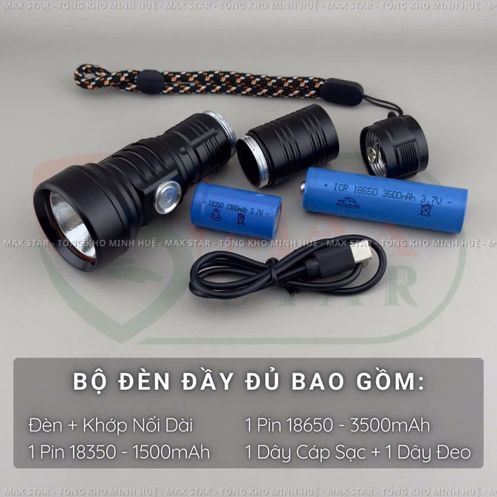 Đèn Pin Cầm Tay Mini Siêu Sáng Gom Pha Max Star M40 Vỏ Nhôm Chống Nước Ipx7 Led Sst40 Cao Cấp Gd220 - Lady'S Passion - Ảnh 6