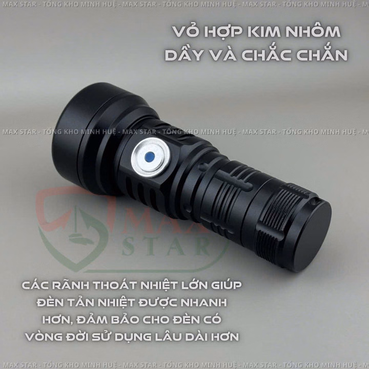 Đèn Pin Cầm Tay Mini Siêu Sáng Gom Pha Max Star M40 Vỏ Nhôm Chống Nước Ipx7 Led Sst40 Cao Cấp Gd220 - Lady'S Passion - Ảnh 9