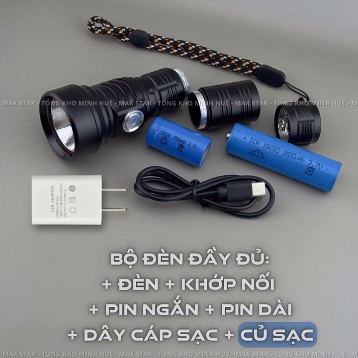 Đèn Pin Cầm Tay Mini Siêu Sáng Gom Pha Max Star M40 Vỏ Nhôm Chống Nước Ipx7 Led Sst40 Cao Cấp Gd220 - Lady'S Passion - Ảnh 11