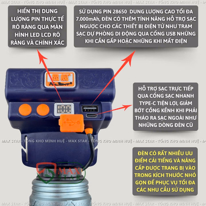 Đèn Pin Đội Đầu Siêu Sáng Xj600 Zoom Xa Gần Gom Tỏa Pin Trâu Cảm Biến Sạc Ngược Cho Điện Thoại Đa Năng Cao Cấp Gd221 - Lady'S Passion - Ảnh 7