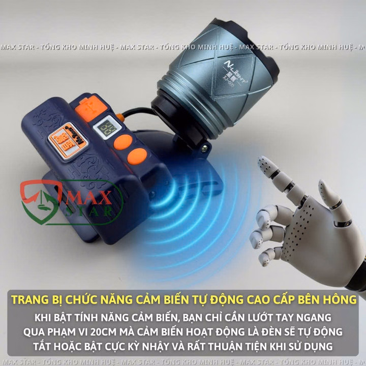 Đèn Pin Đội Đầu Siêu Sáng Xj600 Zoom Xa Gần Gom Tỏa Pin Trâu Cảm Biến Sạc Ngược Cho Điện Thoại Đa Năng Cao Cấp Gd221 - Lady'S Passion - Ảnh 9