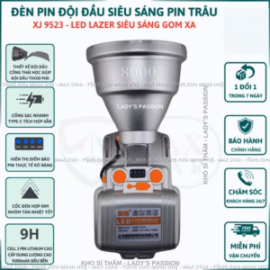Đèn Pin Đội Đầu Siêu Sáng Xj9523 Chiếu Xa 1000M Tích Điện 10 Giờ Đổi 3 Màu Tặng Kèm Dây Đeo Đầu Thay Thế Gd222 - Lady'S Passion