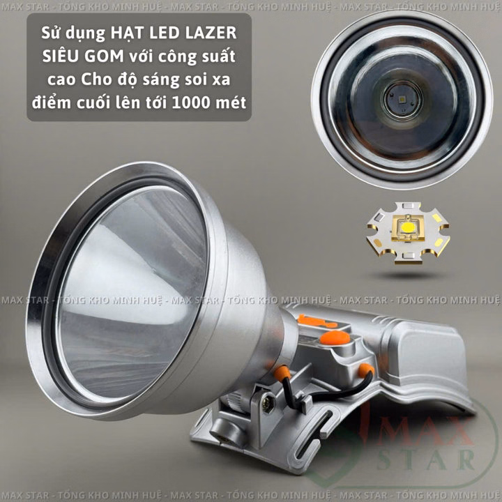 Đèn Pin Đội Đầu Siêu Sáng Xj9523 Chiếu Xa 1000M Tích Điện 10 Giờ Đổi 3 Màu Tặng Kèm Dây Đeo Đầu Thay Thế Gd222 - Lady'S Passion - Ảnh 2