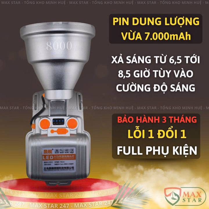 Đèn Pin Đội Đầu Siêu Sáng Xj9523 Chiếu Xa 1000M Tích Điện 10 Giờ Đổi 3 Màu Tặng Kèm Dây Đeo Đầu Thay Thế Gd222 - Lady'S Passion - Ảnh 11