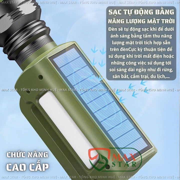 Đèn Pin Cầm Tay Siêu Sáng Ray Bow Rb 319 Zoom Sáng Gom Tỏa Xa Gần, Pin Dung Lượng Cao, Sạc Năng Lượng Mặt Trời Gd224 - Lady'S Passion - Ảnh 4
