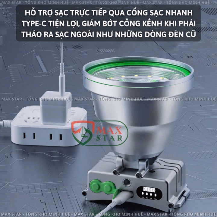 Đèn Pin Đội Đầu Siêu Sáng Đa Năng Xj9801 Siêu Sáng Gom Tỏa 2 Trong 1 Sáng Mạnh Pin Trâu Hiển Thị Pin Sạc Type C Gd231 - Lady'S Passion - Ảnh 9