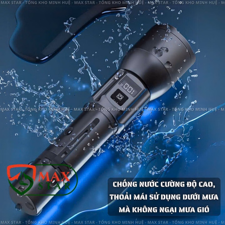 Đèn Pin Cầm Tay Siêu Sáng Mini Lani 1688W Zoom Sáng Xa Gần Hiển Thị Phần Trăm Pin Pin Trâu Chống Nước Vỏ Nhôm Cao Cấp Gd232 - Lady'S Passion - Ảnh 6