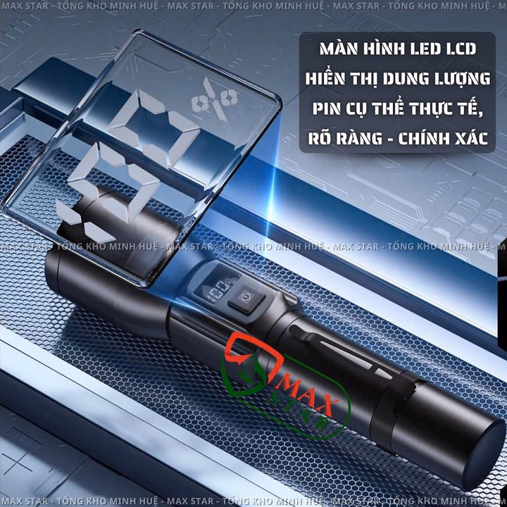 Đèn Pin Cầm Tay Siêu Sáng Mini Lani 1688W Zoom Sáng Xa Gần Hiển Thị Phần Trăm Pin Pin Trâu Chống Nước Vỏ Nhôm Cao Cấp Gd232 - Lady'S Passion - Ảnh 10