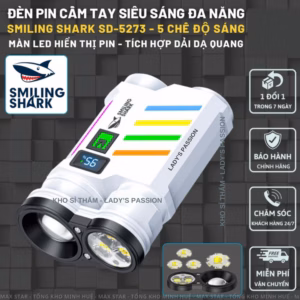 Đèn Pin Siêu Sáng Smiling Shark Sd5273 Cầm Tay 5 Chế Độ Sáng Màn Hình Led Lcd Hiển Thị Pin Tích Hợp Giải Dạ Quang Gd234 - Lady'S Passion