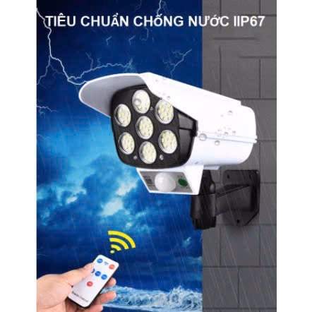 Đèn Năng Lượng Mặt Trời Giả Camera Ngoài Trời Tự Động Bật Tắt Chống Trộm, Chống Nước Ip67 Có Điều Khiển Gd233 - Lady'S Passion - Ảnh 2