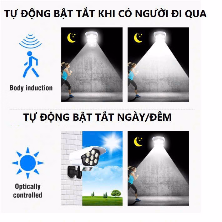 Đèn Năng Lượng Mặt Trời Giả Camera Ngoài Trời Tự Động Bật Tắt Chống Trộm, Chống Nước Ip67 Có Điều Khiển Gd233 - Lady'S Passion - Ảnh 6