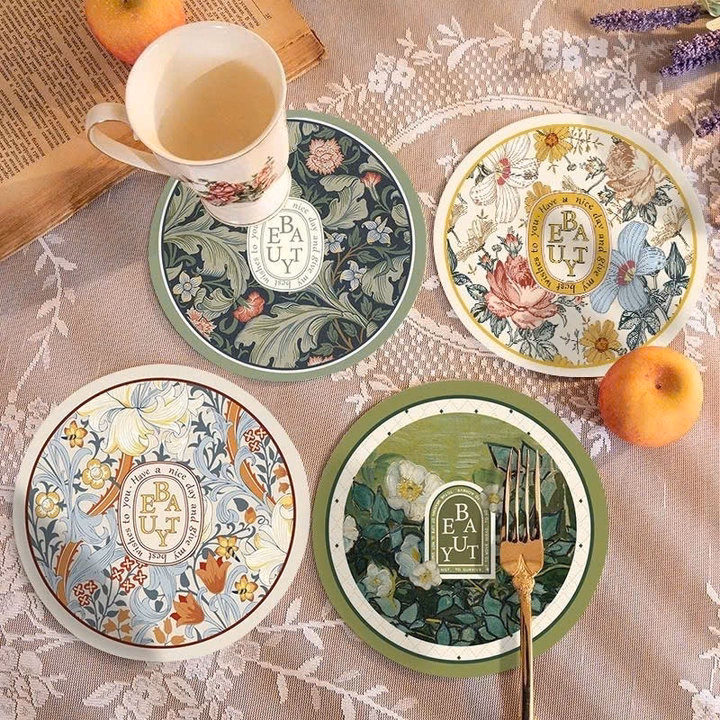Set 4 Đế Lót Họa Tiết 12X12Cm Ngẫu Nhiên - Su