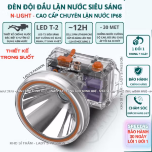 Đèn Đội Đầu Lặn Nước Siêu Sáng Chuyên Dụng Cao Cấp N-Light Chip Led Siêu Sáng Mạnh Công Suất Cao Chống Nước Ip68 Gd235 - Lady'S Passion