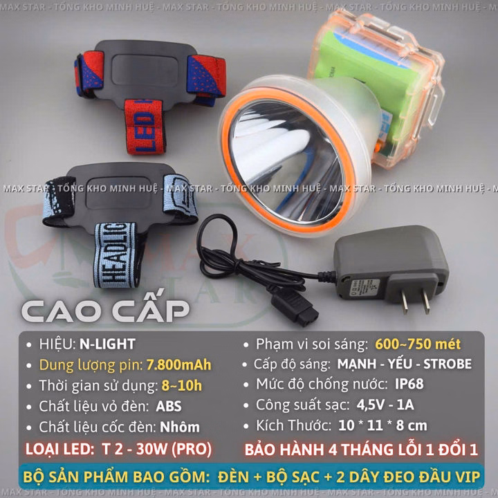 Đèn Đội Đầu Lặn Nước Siêu Sáng Chuyên Dụng Cao Cấp N-Light Chip Led Siêu Sáng Mạnh Công Suất Cao Chống Nước Ip68 Gd235 - Lady'S Passion - Ảnh 12