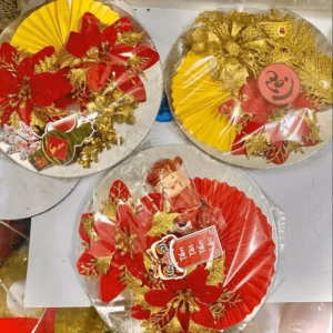 Set Hoa Trang Trí Tháp Bánh Kẹo Tết Nhiều Chi Tiết, Siêu Đẹp Ctb618 - Bechip