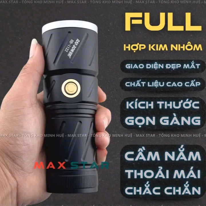 Đèn Pin Cầm Tay Siêu Sáng Raybow 1122 Chiếu Xa 700M 30W Zoom Xa Gần Chống Nước Sạc Ngược Điện Thoại Gd238 - Lady'S Passion - Ảnh 6