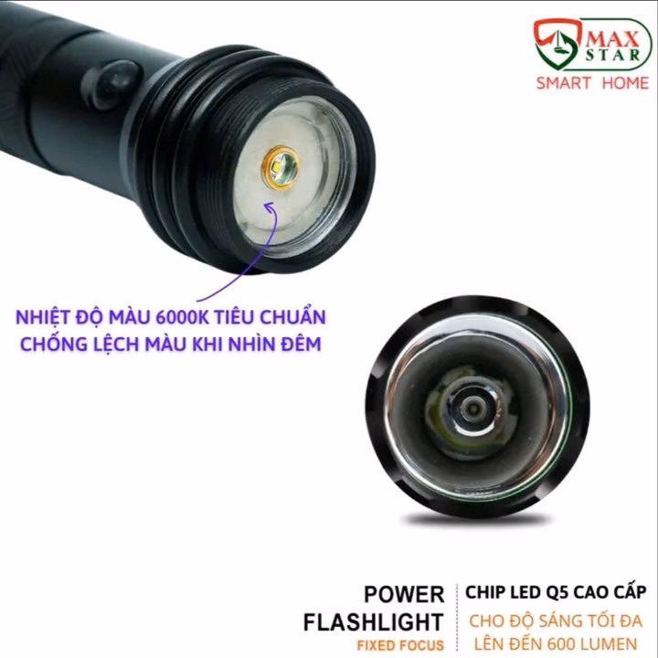 Đèn Pin Cầm Tay Siêu Sáng Cree Vỏ Inox Chống Nước Ip65 Pin Siêu Khỏe Kèm Sạc Tiện Dụng Gd050 - Lady'S Passion - Ảnh 2