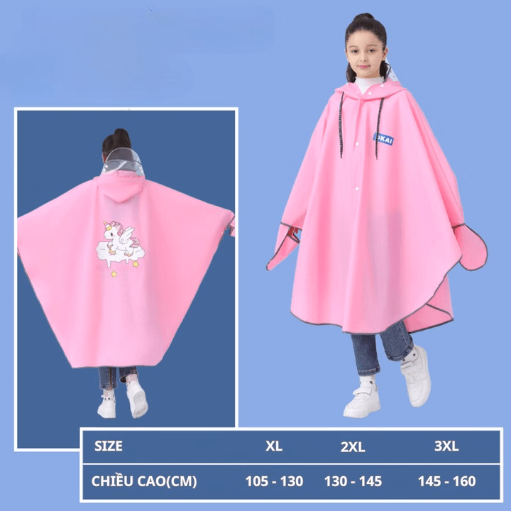 Áo Mưa Cánh Dơi Có Khóa Kéo Bh Kids, Chất Liệu Eva Thân Thiện Môi Trường, Có Kính Che Mặt, Chống Mưa, Bụi Bẩn Ch174 - Bh Kids - Ảnh 12