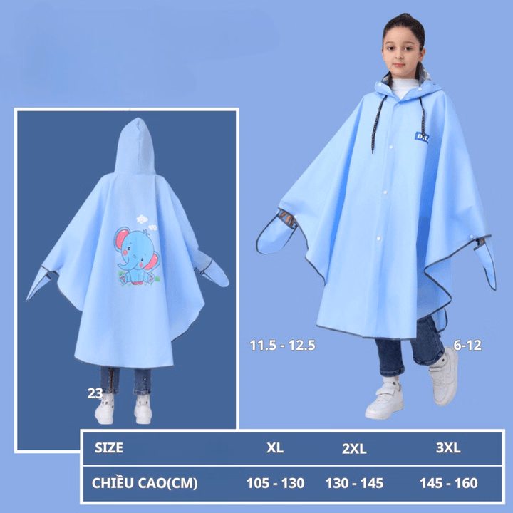 Áo Mưa Cánh Dơi Có Khóa Kéo Bh Kids, Chất Liệu Eva Thân Thiện Môi Trường, Có Kính Che Mặt, Chống Mưa, Bụi Bẩn Ch174 - Bh Kids - Ảnh 10