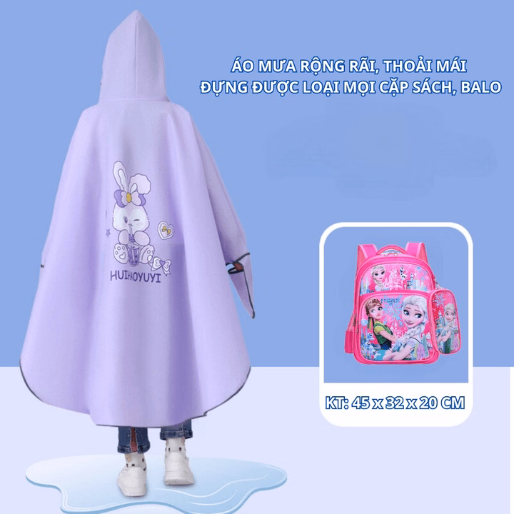 Áo Mưa Cánh Dơi Có Khóa Kéo Bh Kids, Chất Liệu Eva Thân Thiện Môi Trường, Có Kính Che Mặt, Chống Mưa, Bụi Bẩn Ch174 - Bh Kids - Ảnh 8