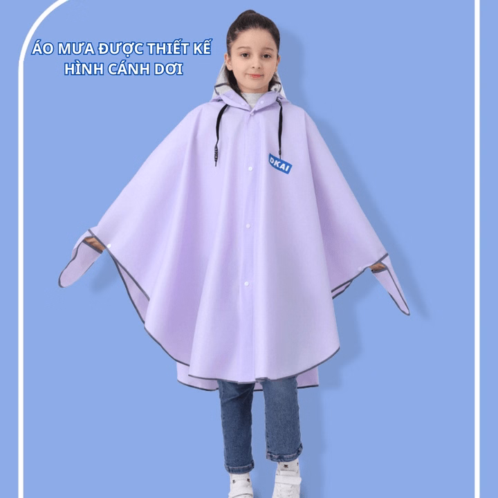 Áo Mưa Cánh Dơi Có Khóa Kéo Bh Kids, Chất Liệu Eva Thân Thiện Môi Trường, Có Kính Che Mặt, Chống Mưa, Bụi Bẩn Ch174 - Bh Kids - Ảnh 7