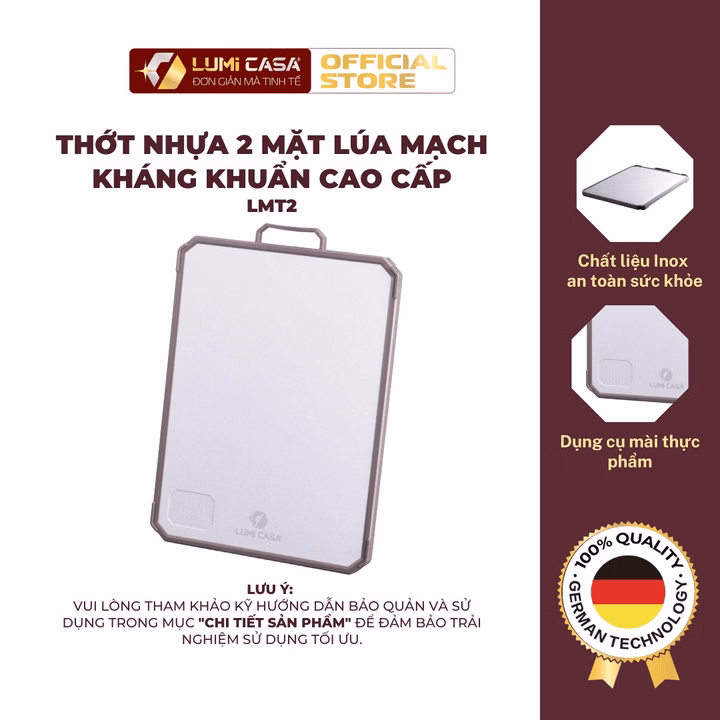 Thớt Nhựa 2 Mặt Lúa Mạch Kháng Khuẩn Cao Cấp Lumi Casa Công Nghệ Đức - An Toàn & Hiện Đại