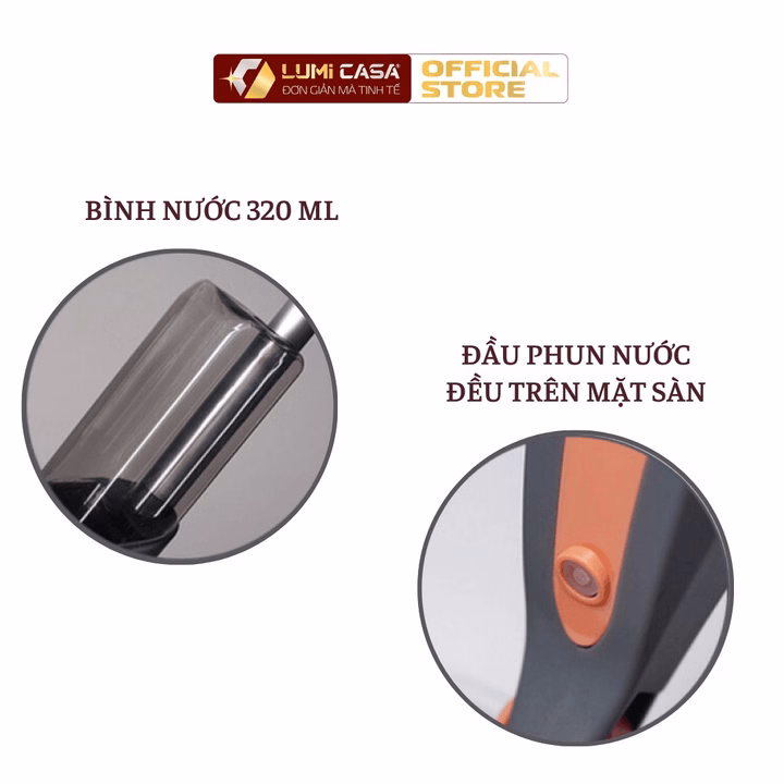 Cây Lau Nhà Phun Sương Thông Minh Lumi Casa Đa Năng - Công Nghệ Đức, Bình Xịt Nước 350Ml - Ảnh 3