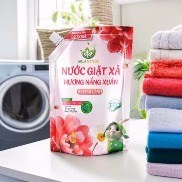Nước Giặt Xả Ailla Nature Hương Nắng Xuân Thùng X 3 Túi 2Kg Sạch Sâu - Lưu Lâu - Công Nghệ Châu Âu – An Toàn Cho Cả Gia Đình! - Ảnh 2