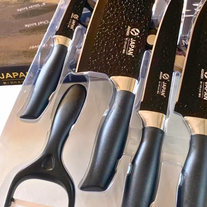 Bộ Dao Vân Nhám Nhà Bếp Nhật Bản 6 Món Tiện Lợi - Ảnh 4