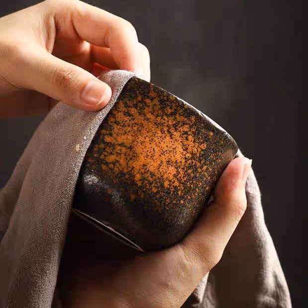 Chén Uống Trà Gốm Thủ Công, Phong Cách Cổ Điển Nhật Bản, Đơn Giản, Tự Nhiên - Sương Mai - Ảnh 3