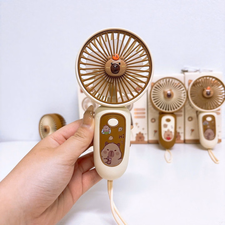 Quạt Mini Cầm Tay Capybara, Labubu Màu Ngẫu Nhiên - Ảnh 4