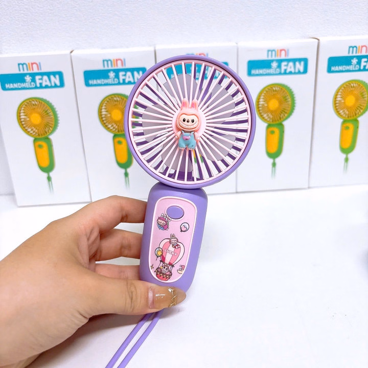 Quạt Mini Cầm Tay Capybara, Labubu Màu Ngẫu Nhiên - Ảnh 2