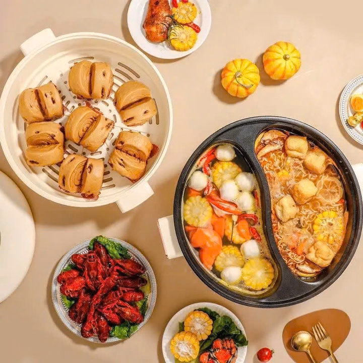 Nồi Lẩu Điện 2 Ngăn 2 Nút Điều Chỉnh Amazing Ah 5.5L - Gdn - Ảnh 4