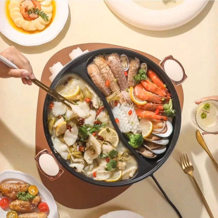 Nồi Lẩu Điện 2 Ngăn 2 Nút Điều Chỉnh Amazing Ah 5.5L - Gdn - Ảnh 5