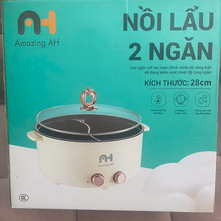 Nồi Lẩu Điện 2 Ngăn 2 Nút Điều Chỉnh Amazing Ah 5.5L - Gdn - Ảnh 3
