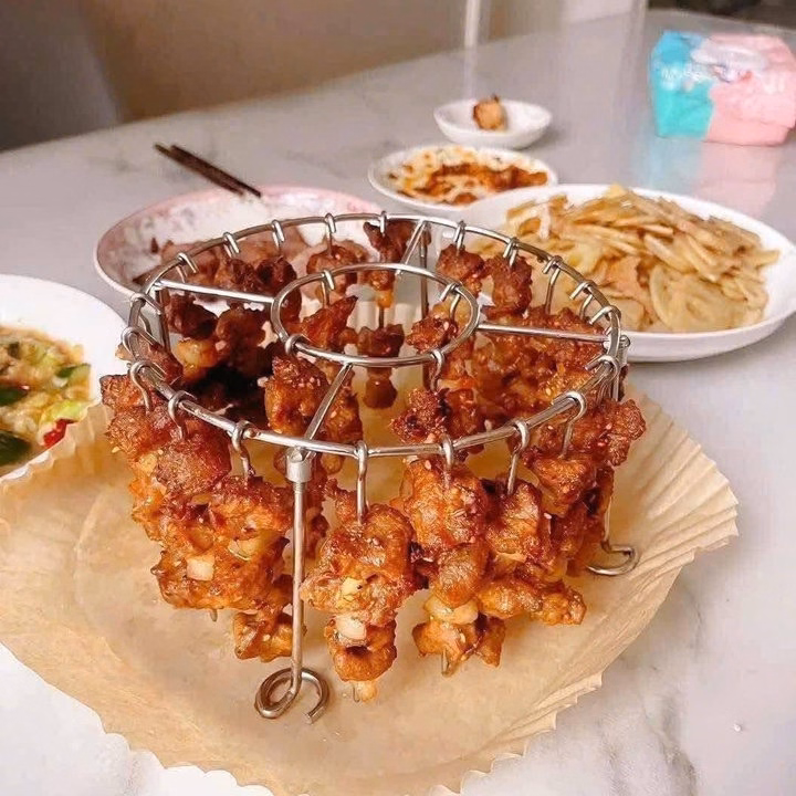 Khay Tròn Xiên Thịt Nướng Hàng 24 Que, Dùng Nồi Chiên - Ảnh 5