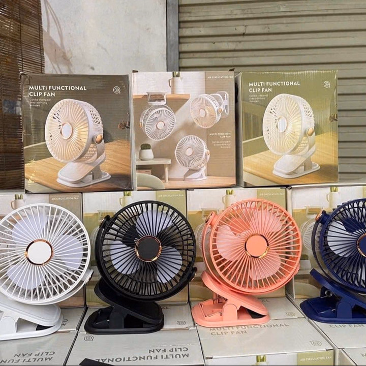 Quạt Tích Điện Kẹp Bàn Để Bàn 3 Mức Độ